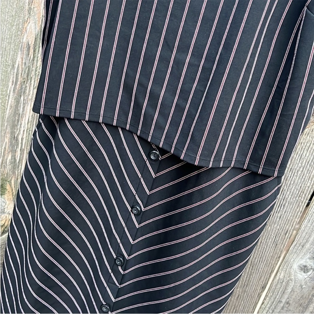 NWT J. Jill Ponte Knit Pinstripe Layered Dress Size Medium - Picture 4 of 10